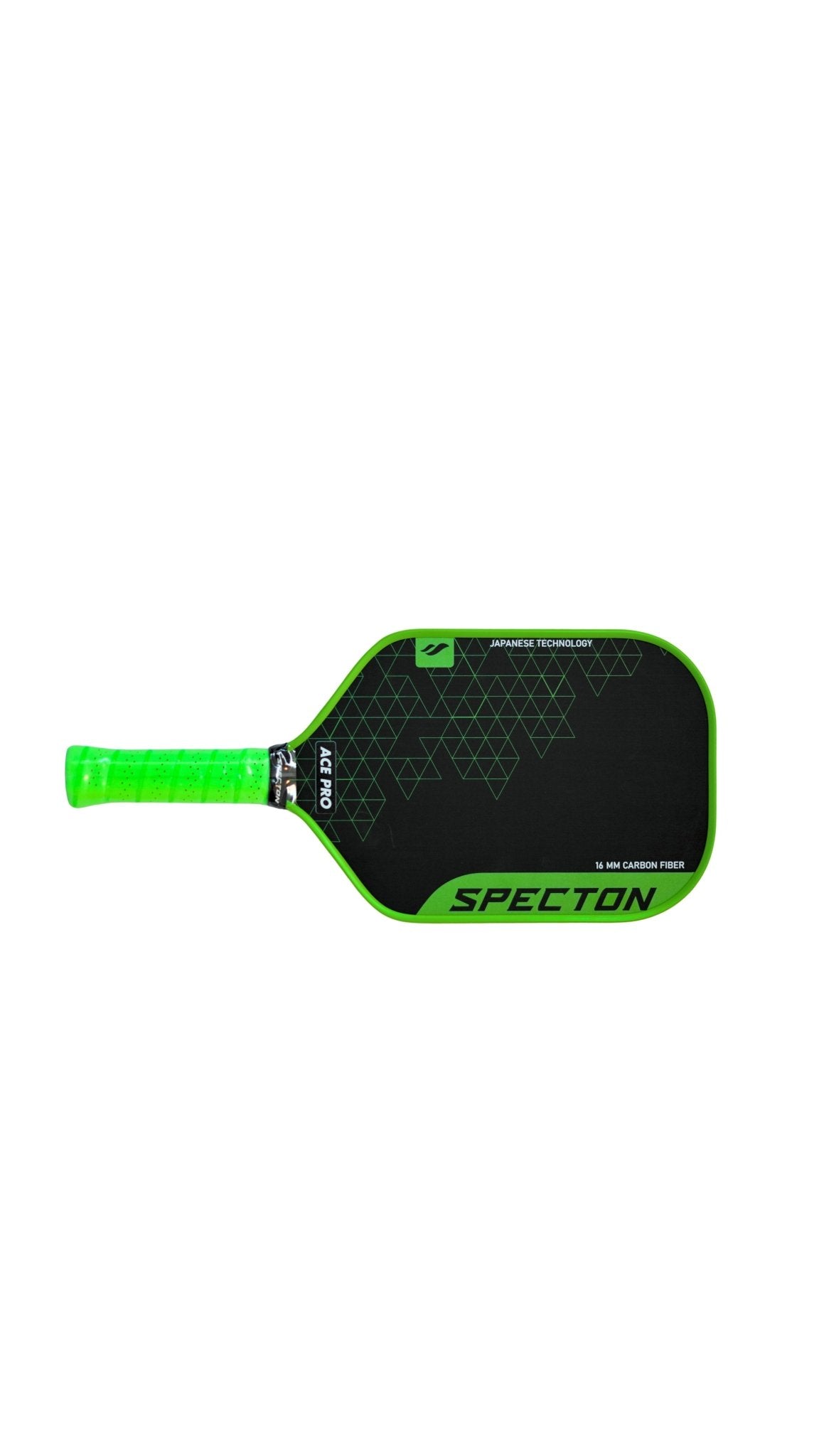 Rear view of Specton Ace Pro 16mm pickleball paddle with carbon fiber face and cushioned grip