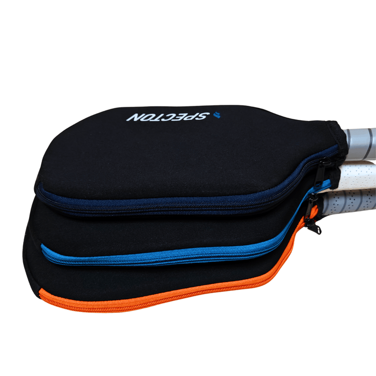 Side view of Specton pickleball paddle covers showing zipper closure and protective design