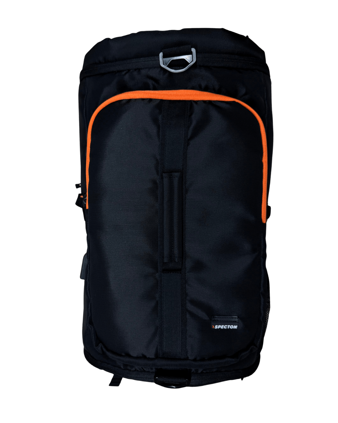 Specton pickleball backpack in black and orange with spacious storage compartments