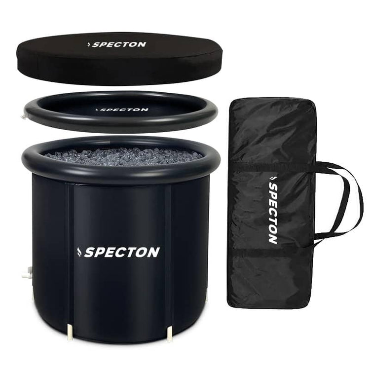 Specton portable ice bath and cold plunge recovery tub with lid and carry bag