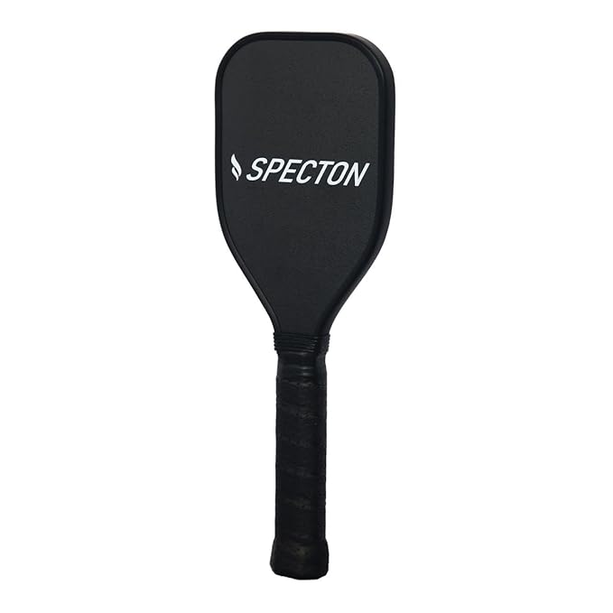 Close-up of Specton Sweet Spot Training Paddle featuring carbon fiber face and long comfort grip